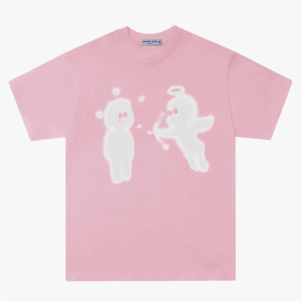 Aelfric Eden Mens Cupid’s Love Arrow Oversized Graphic TShirt - Pink (M)